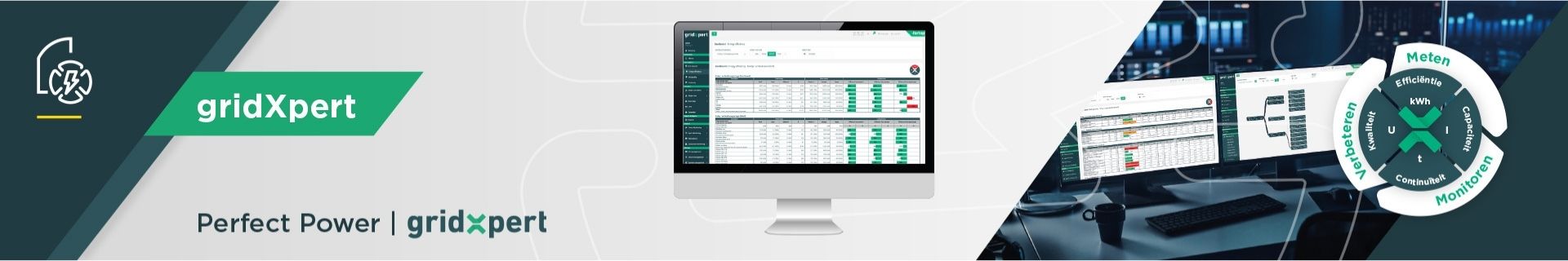 gridXpert datacentermonitoringssysteem voor monitoring van stroomverbruik, capaciteit en omgevingscondities in datacenters